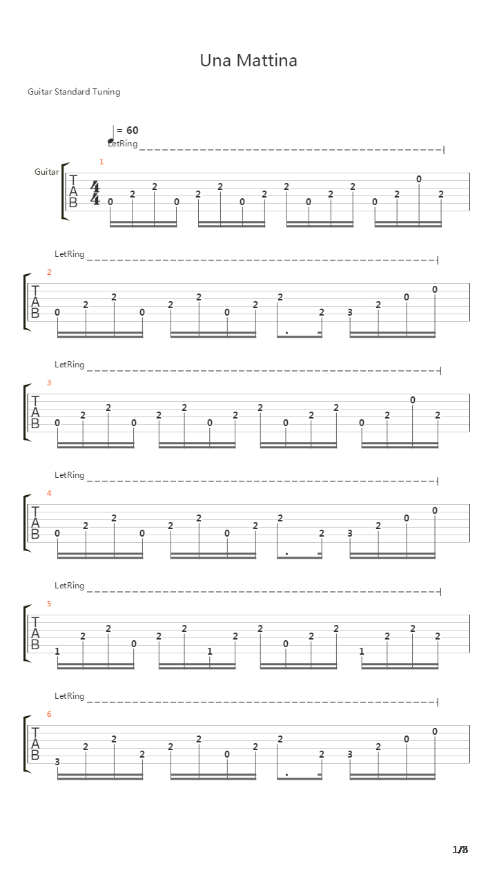 Una Mattina吉他谱