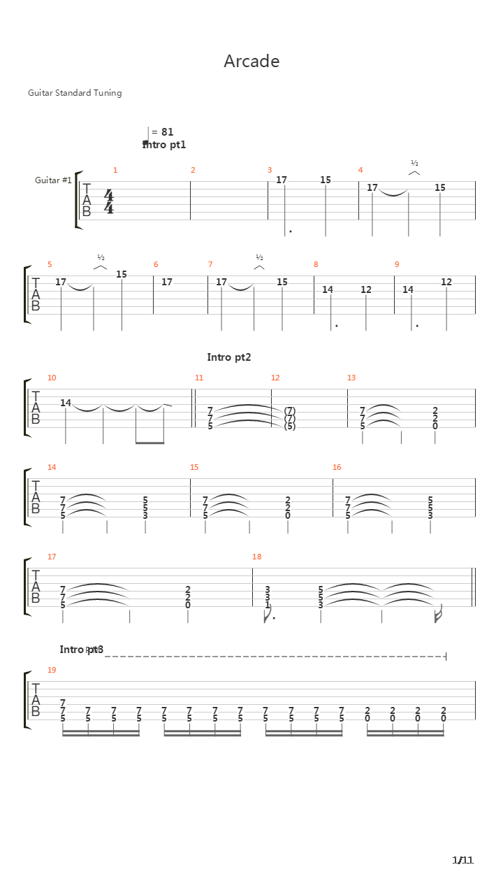 Arcade吉他谱