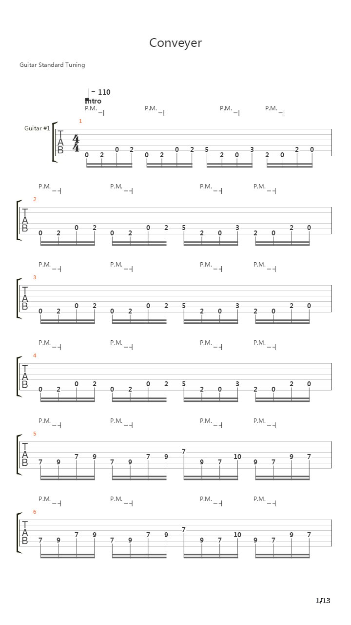 Conveyer吉他谱