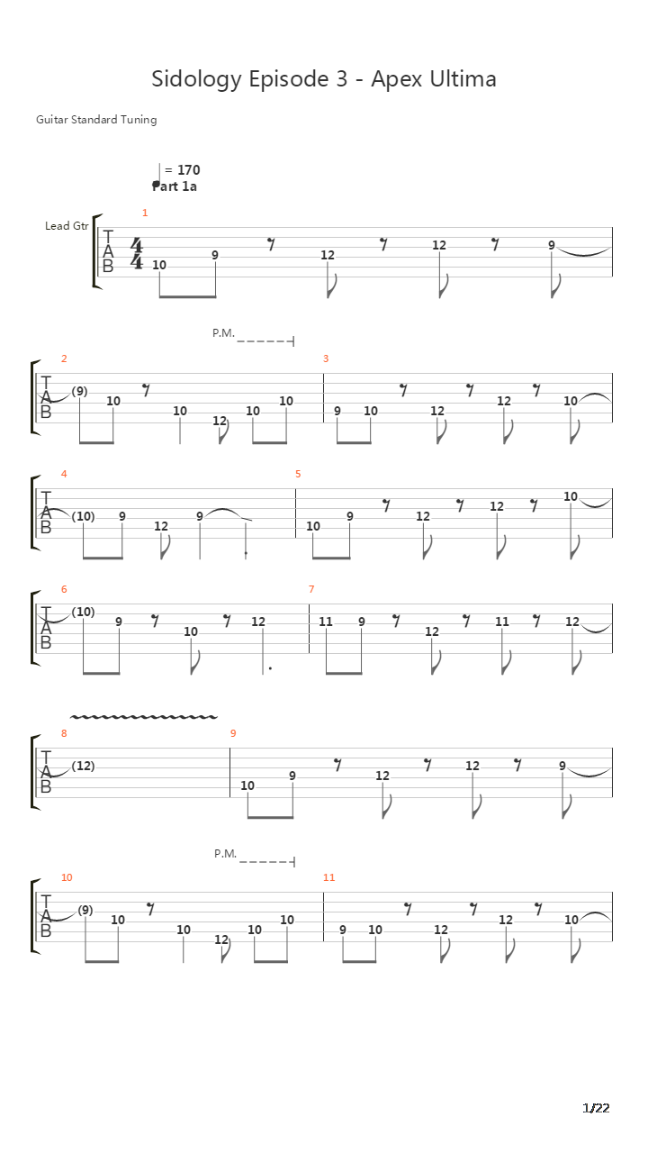 Sidology Episode 3 - Apex Ultima吉他谱