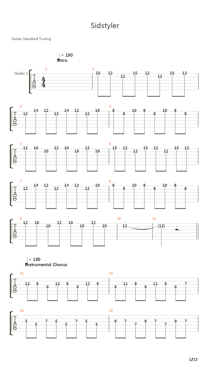 Sidstyler吉他谱