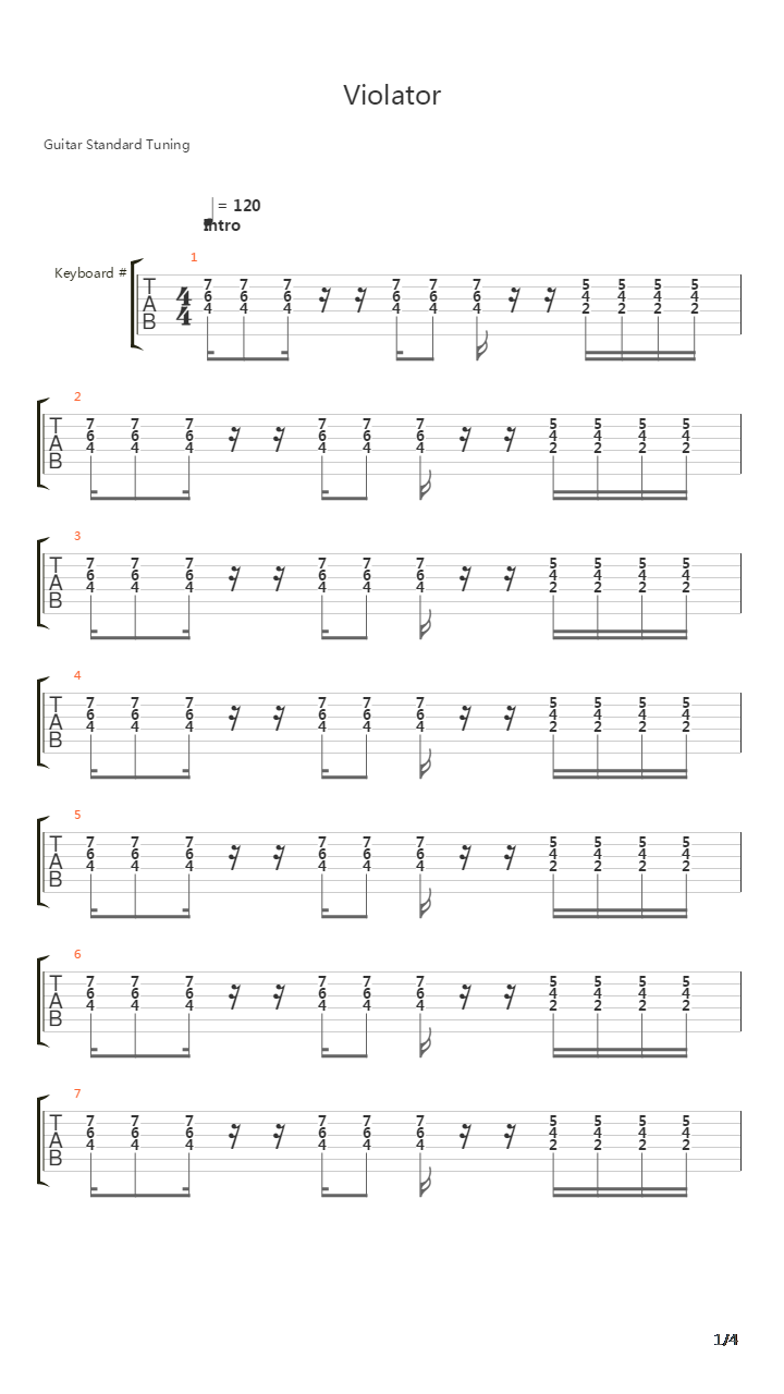 Violator吉他谱