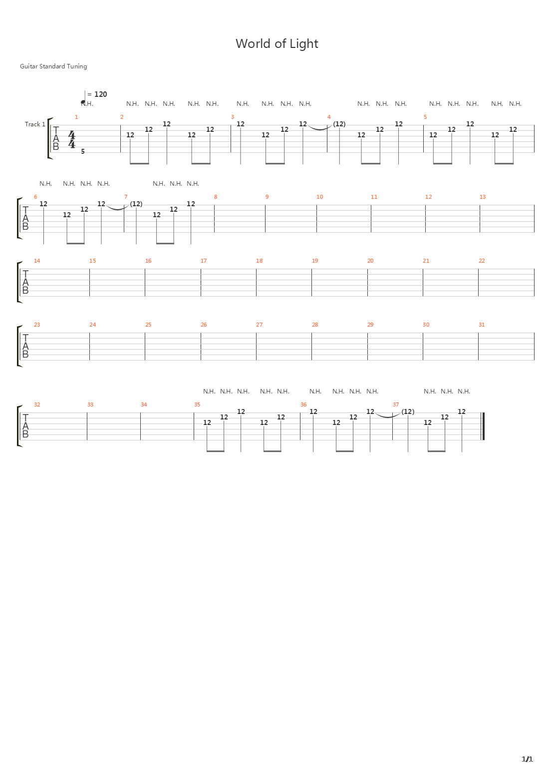 World Of Light吉他谱