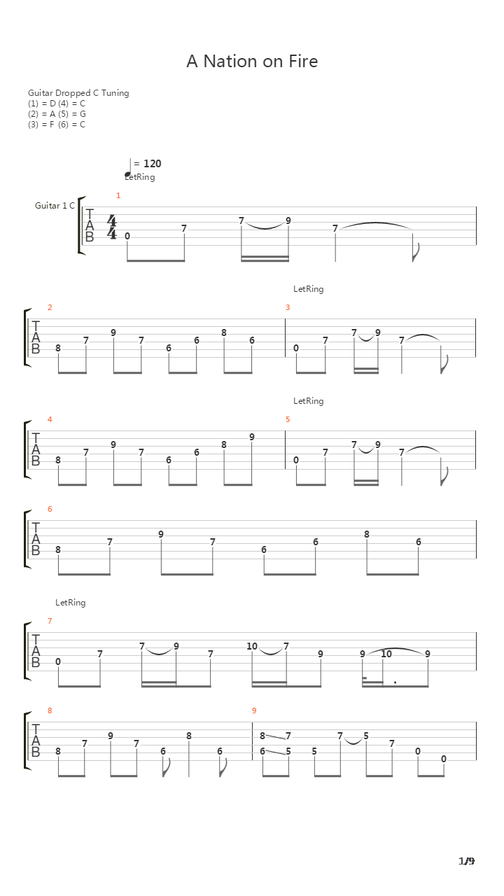 A Nation On Fire吉他谱