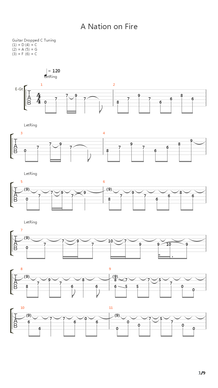 A Nation On Fire吉他谱
