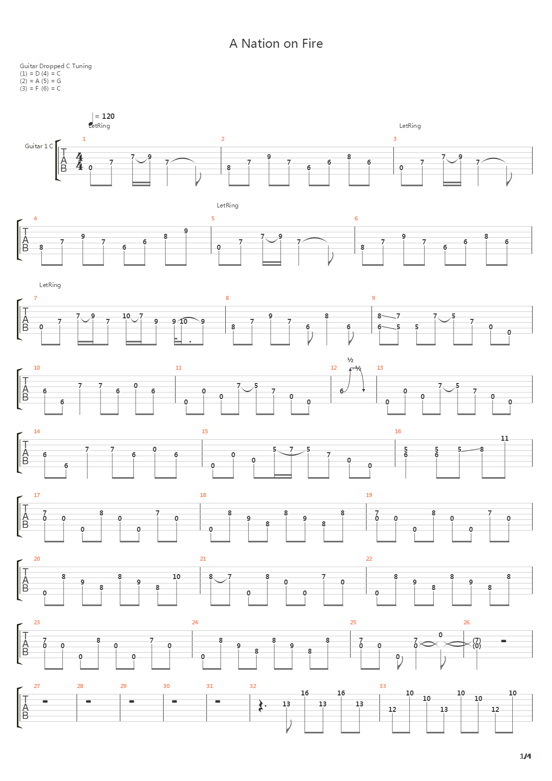 A Nation On Fire吉他谱