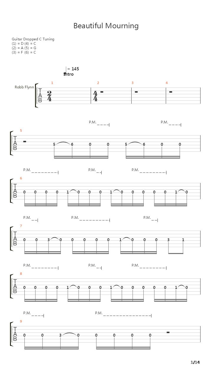 Beautiful Mourning吉他谱