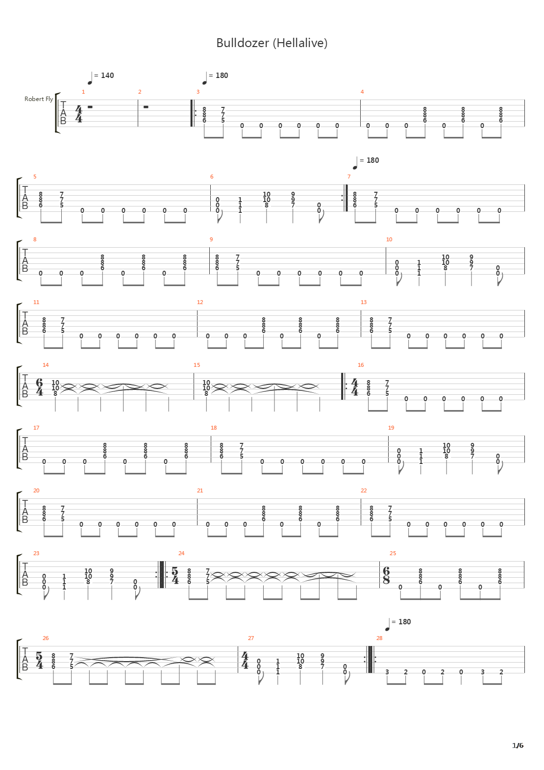 Bulldozer Hellalive吉他谱