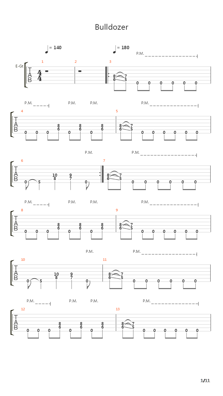 Bulldozer吉他谱