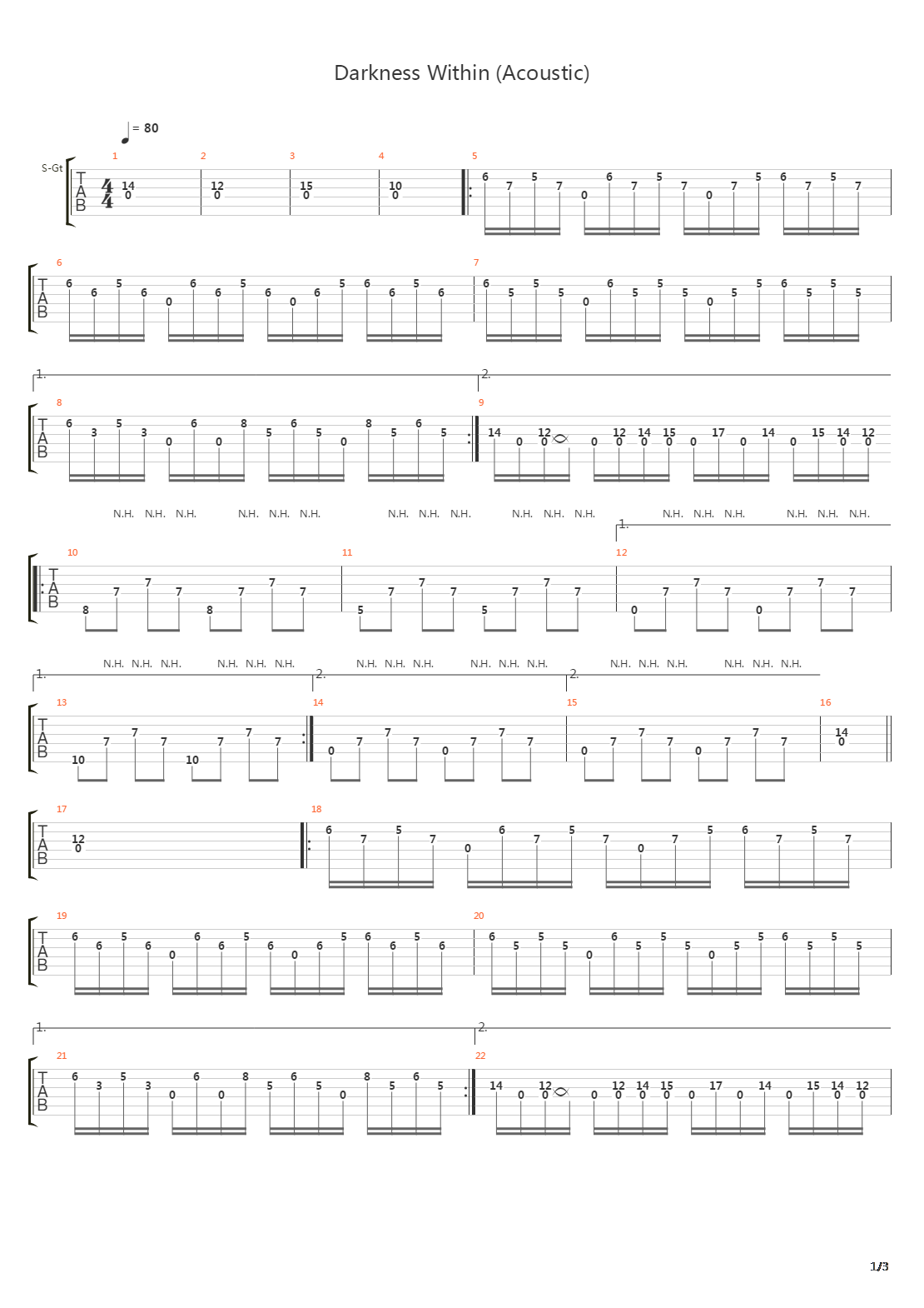 Darkness Within吉他谱