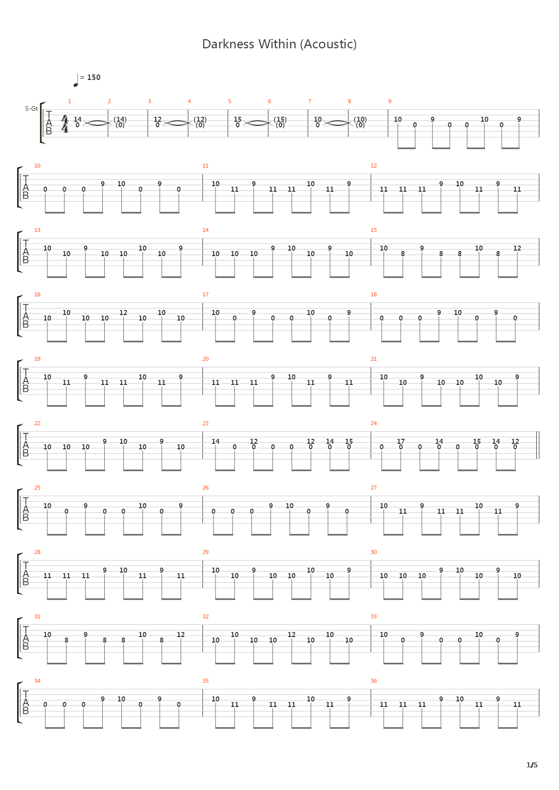 Darkness Within吉他谱