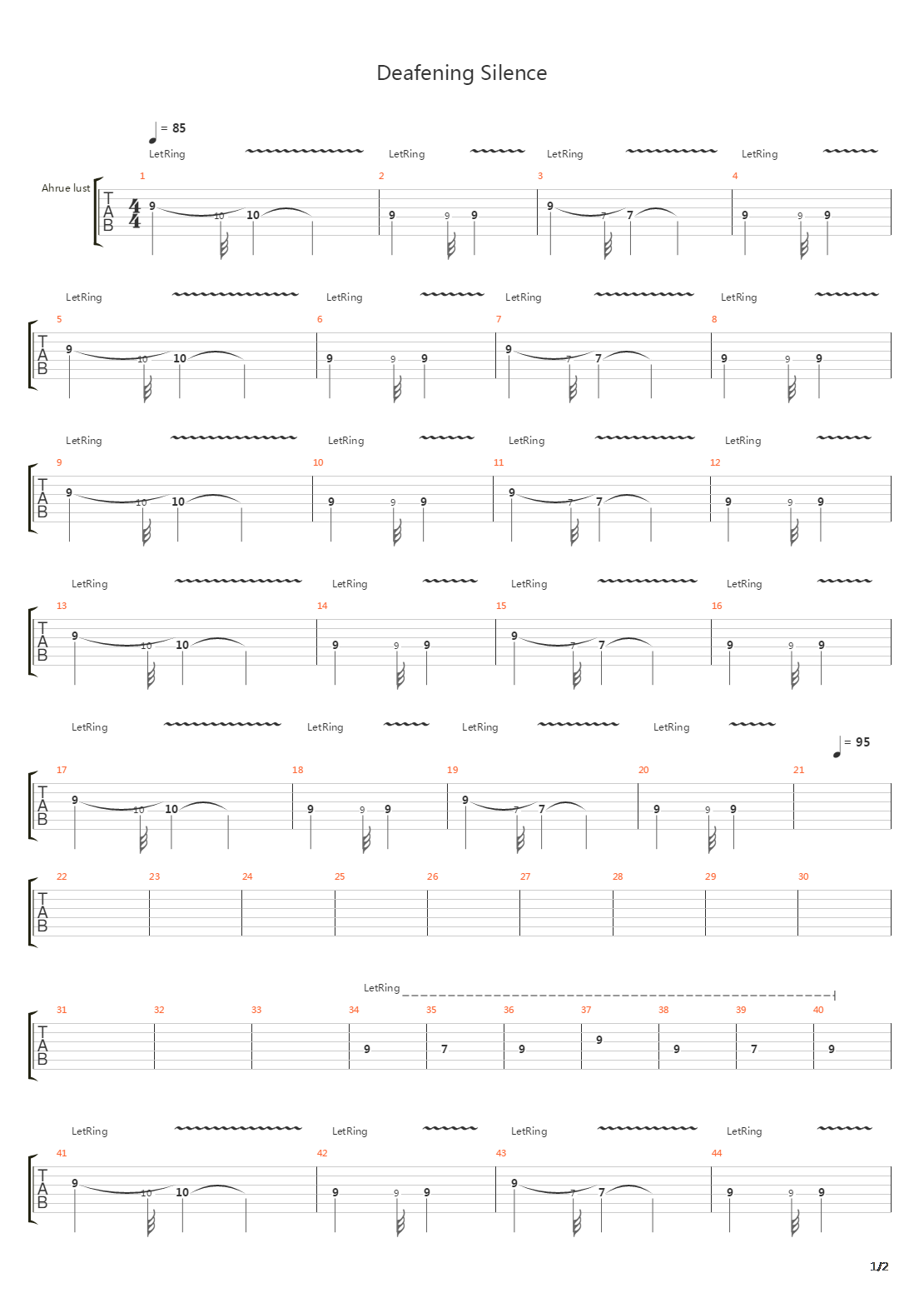 Deafening Silence吉他谱