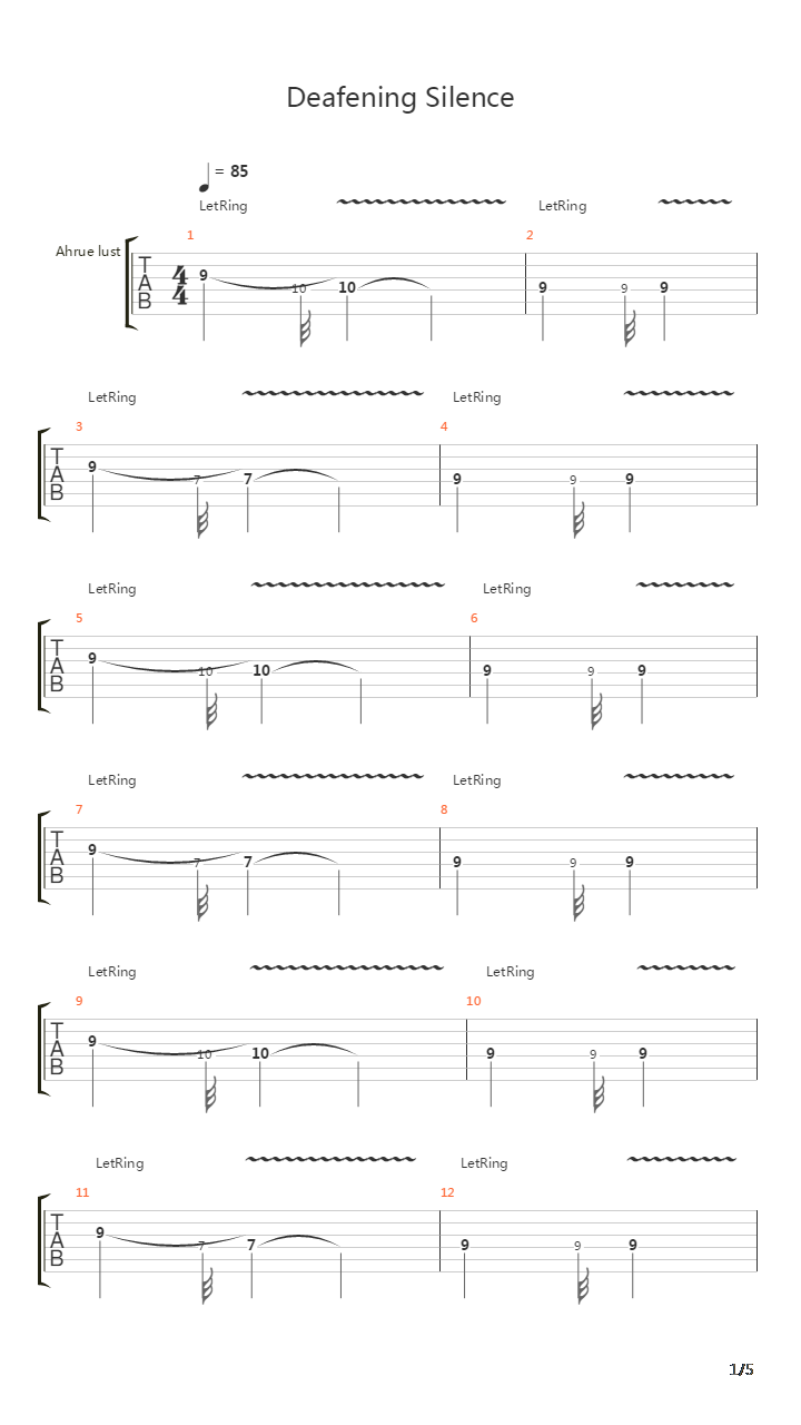 Deafening Silence吉他谱