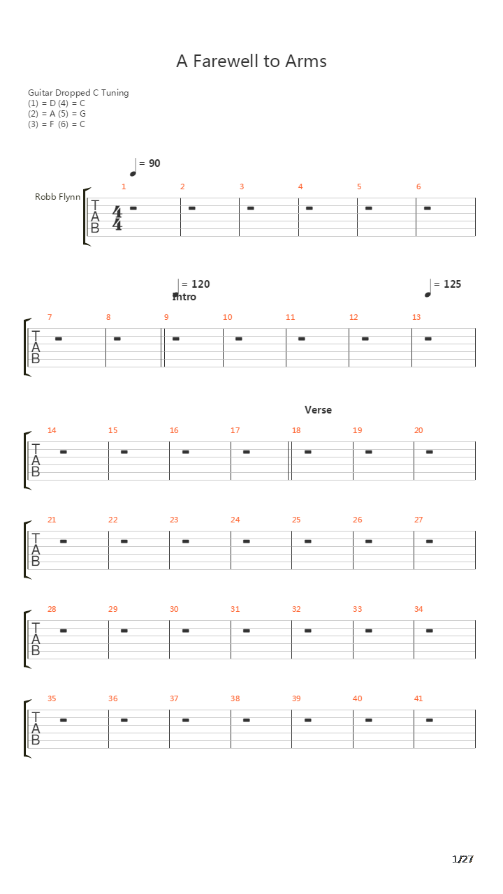 Farewell To Arms吉他谱