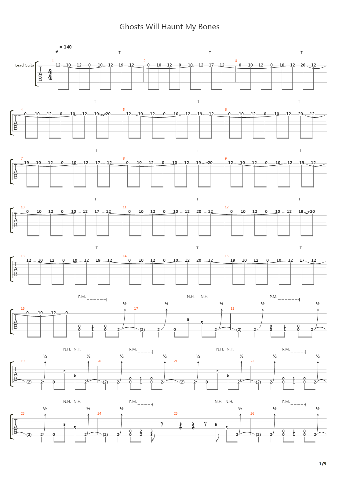 Ghosts Will Haunt My Bones吉他谱