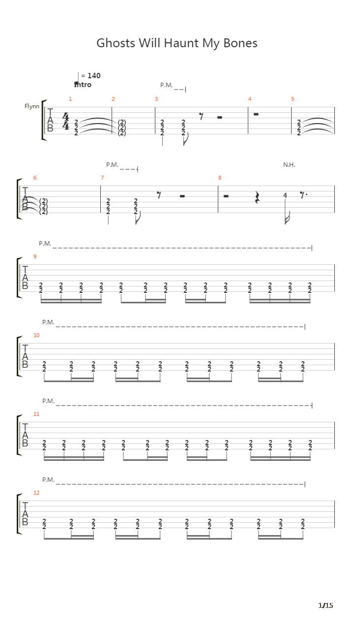 Ghosts Will Haunt My Bones吉他谱