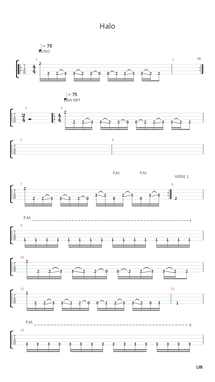 Halo吉他谱