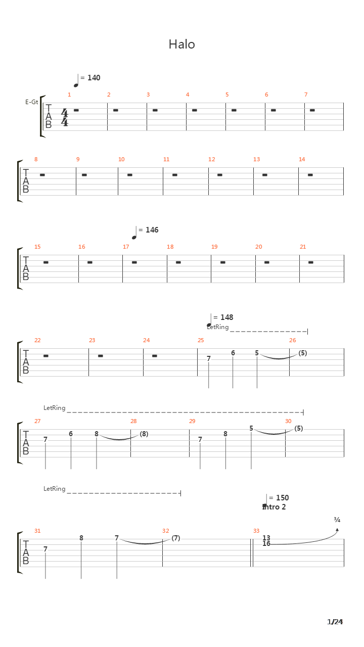 Halo吉他谱