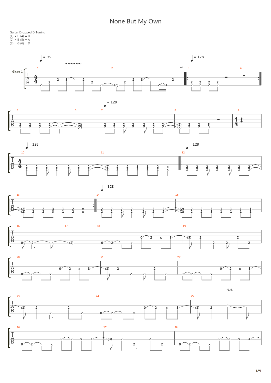 None But My Own吉他谱