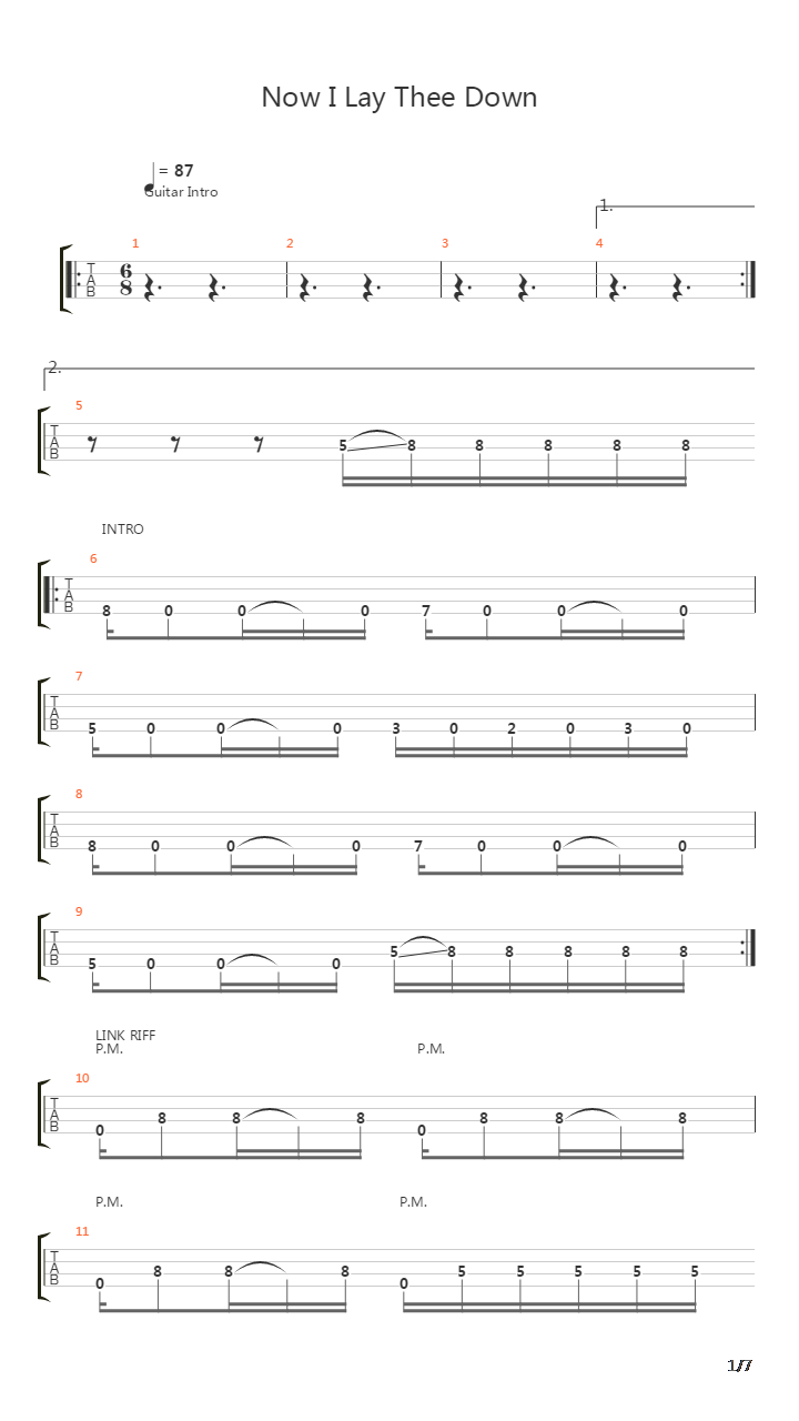 Now I Lay Thee Down吉他谱