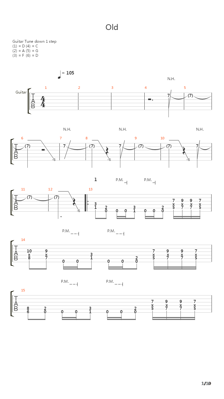 Old吉他谱