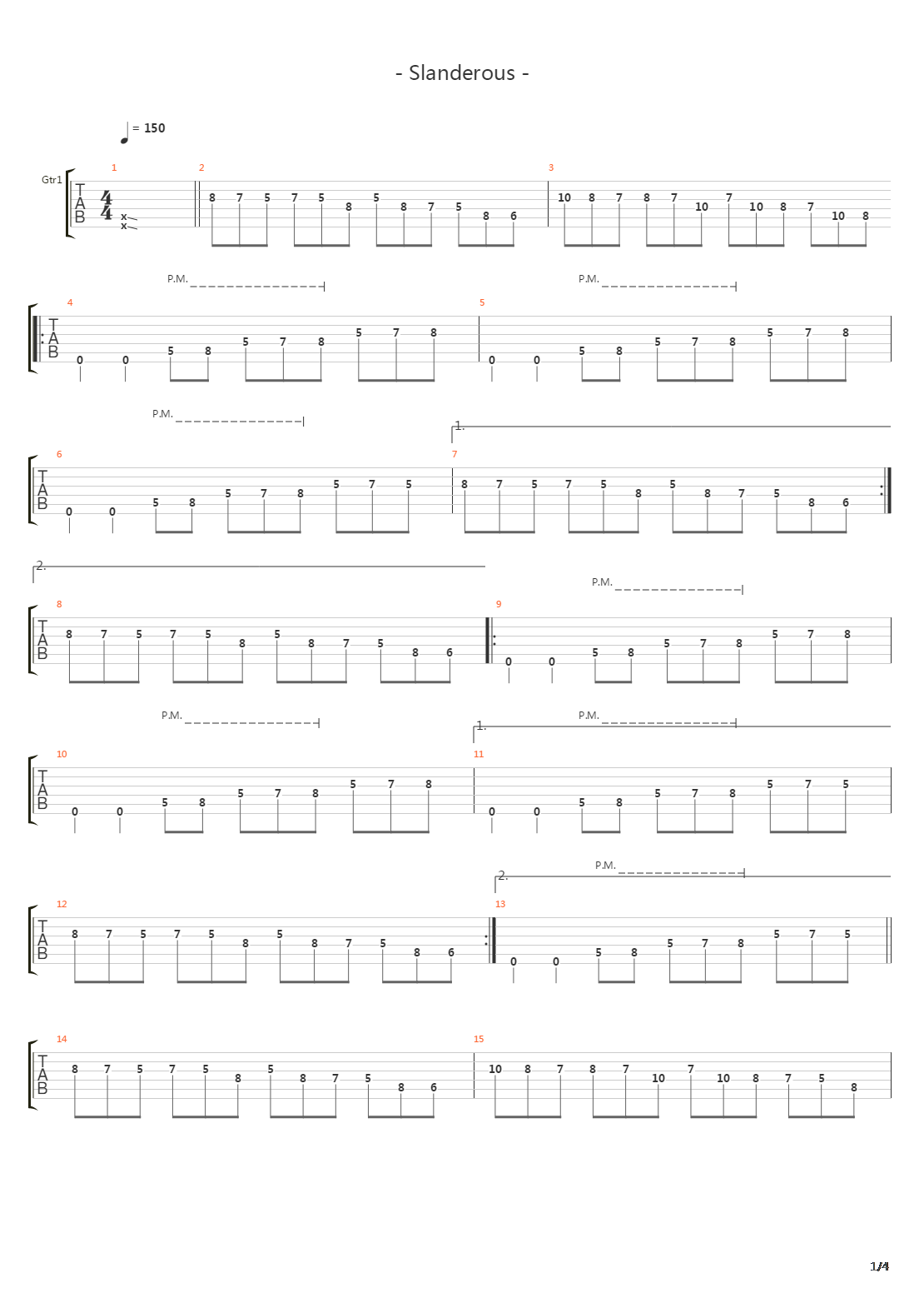 Slanderous吉他谱