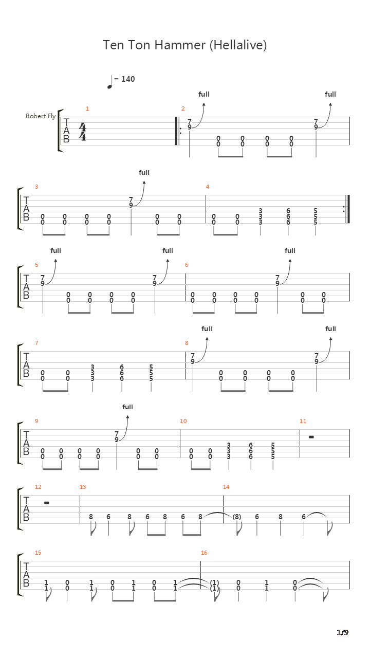 Ten Ton Hammer Hellalive吉他谱