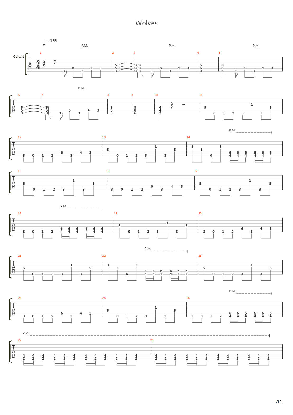Wolves吉他谱