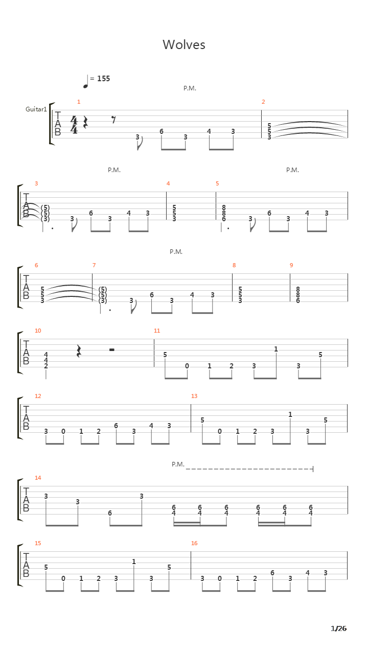 Wolves吉他谱