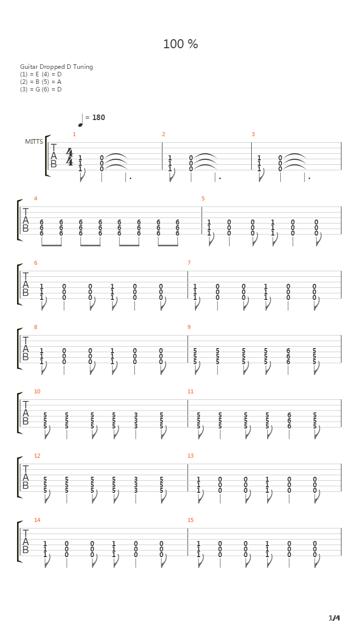 100吉他谱