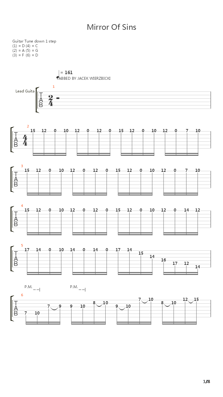 Mirror Of Sins吉他谱