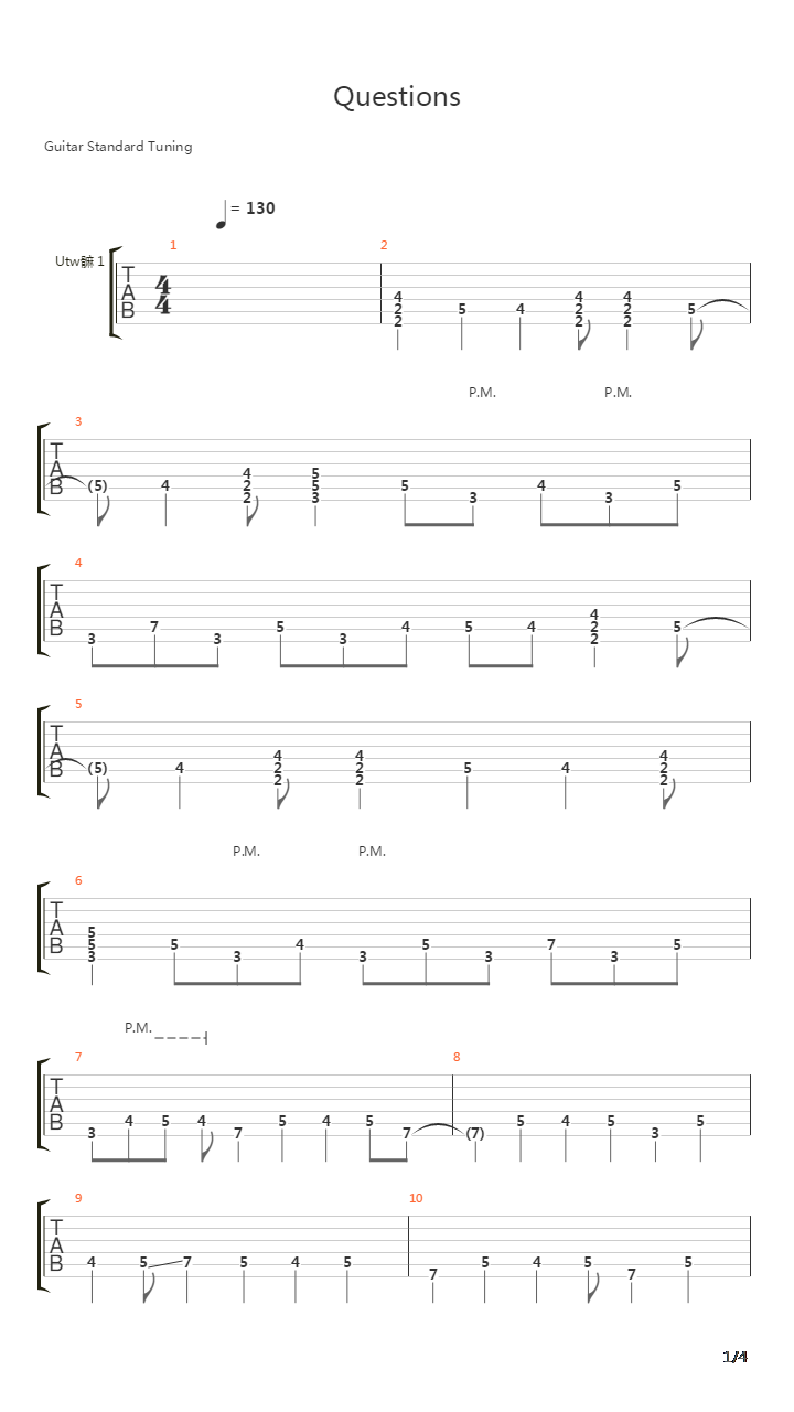 Questions吉他谱