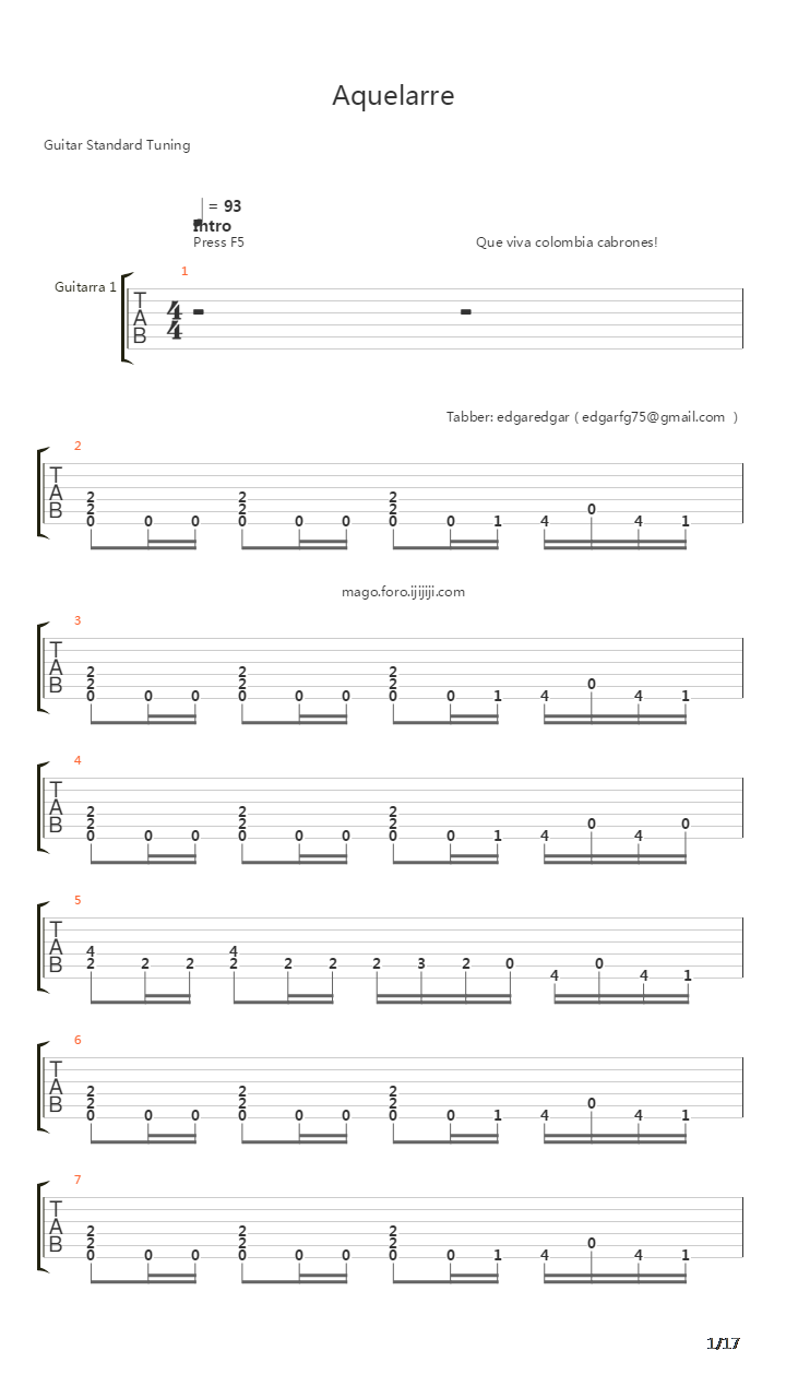 Aquelarre吉他谱