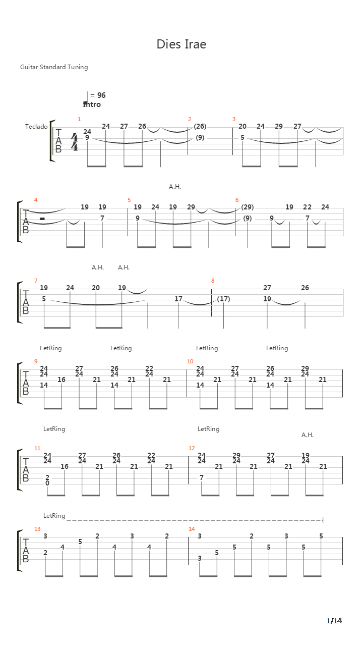 Dies Irae吉他谱