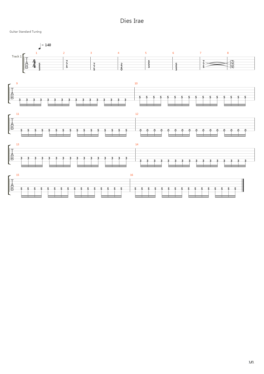 Dies Irae吉他谱