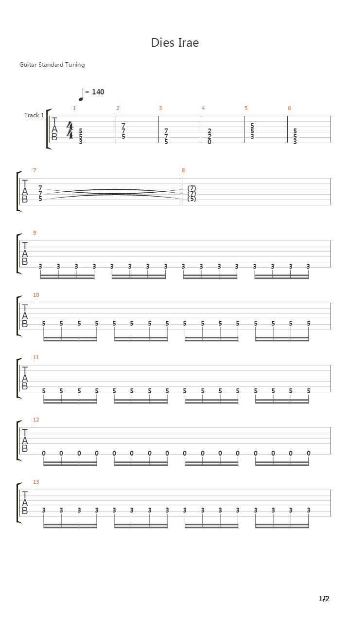 Dies Irae吉他谱
