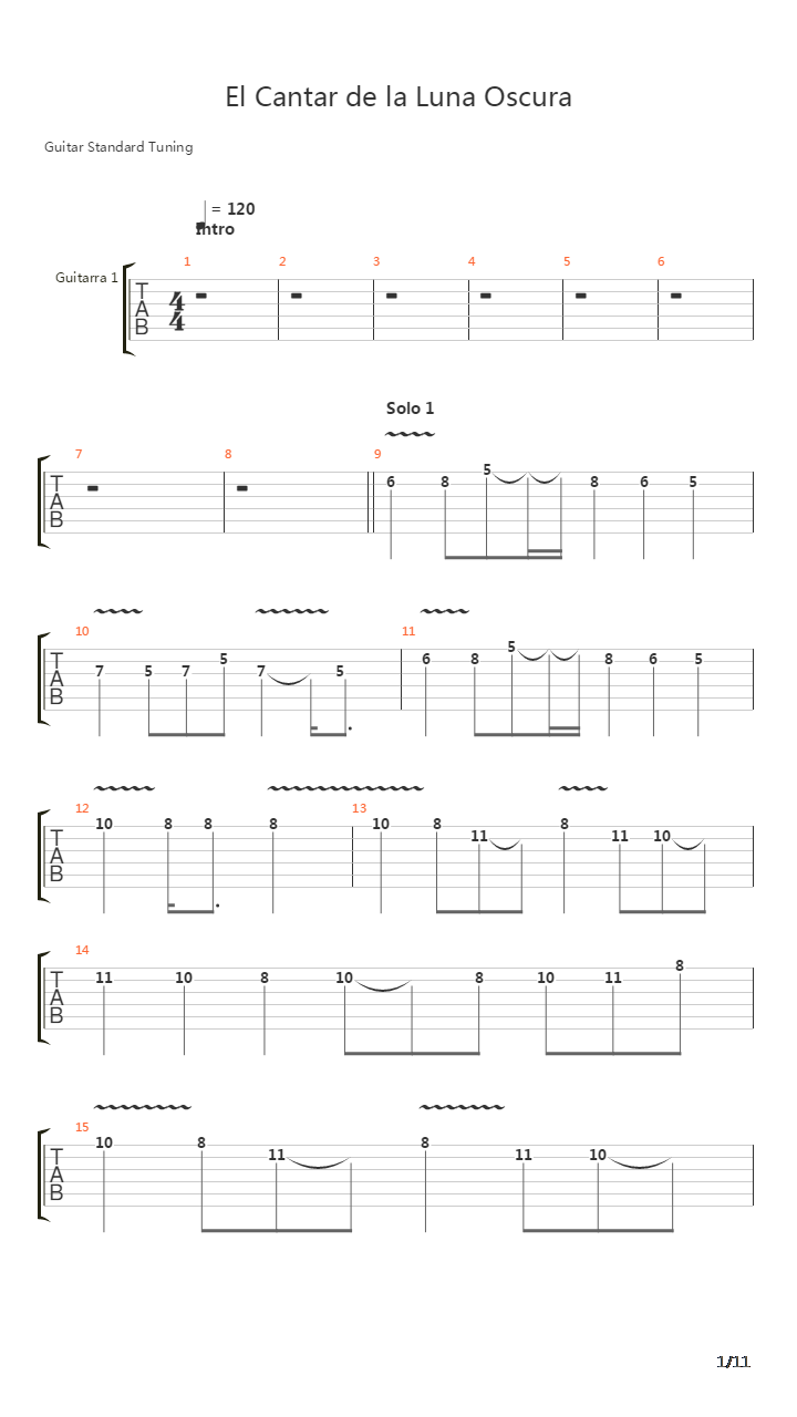 El Cantar De La Luna Oscura吉他谱