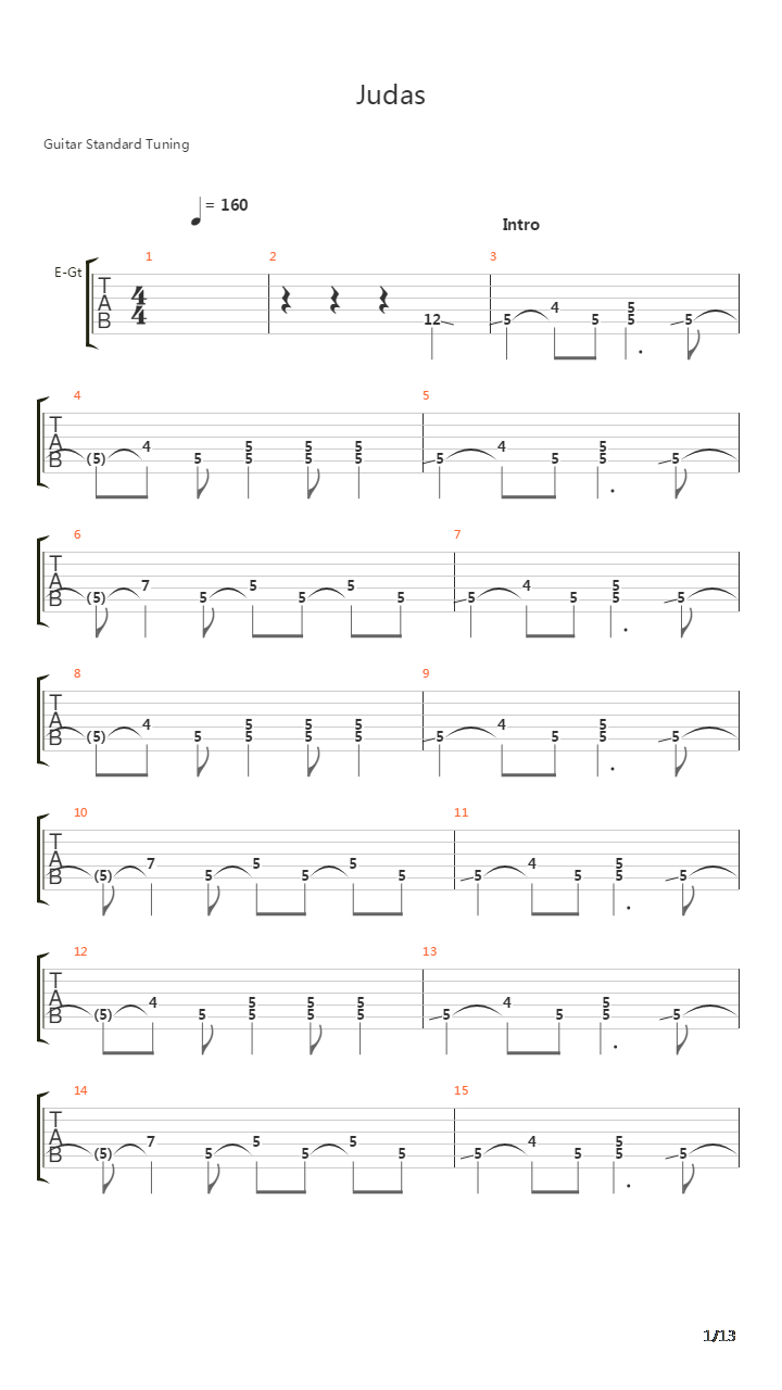 Judas吉他谱