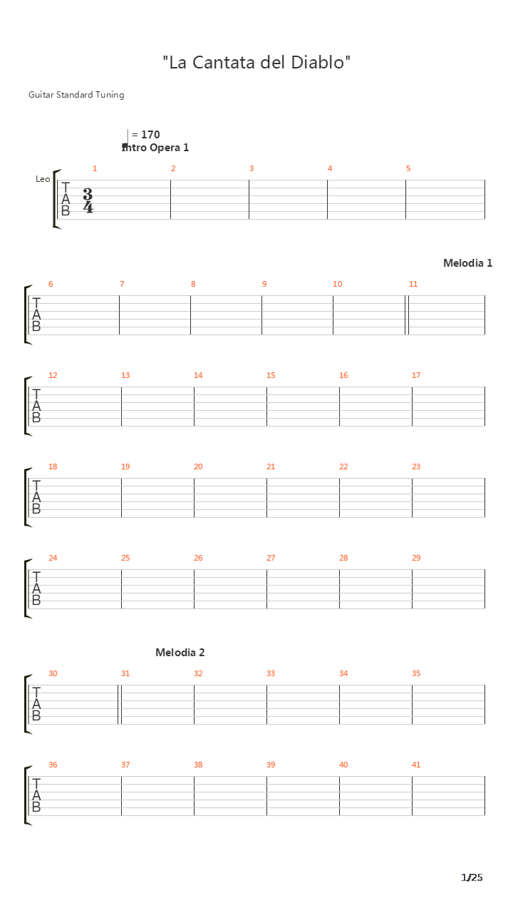 La Cantata Del Diablo吉他谱