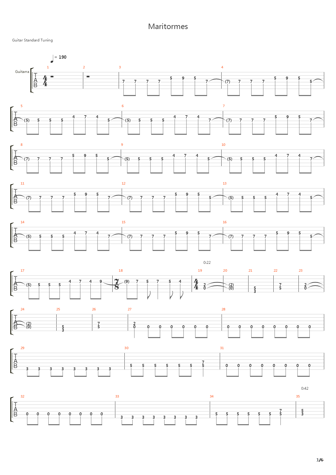 Maritormes吉他谱