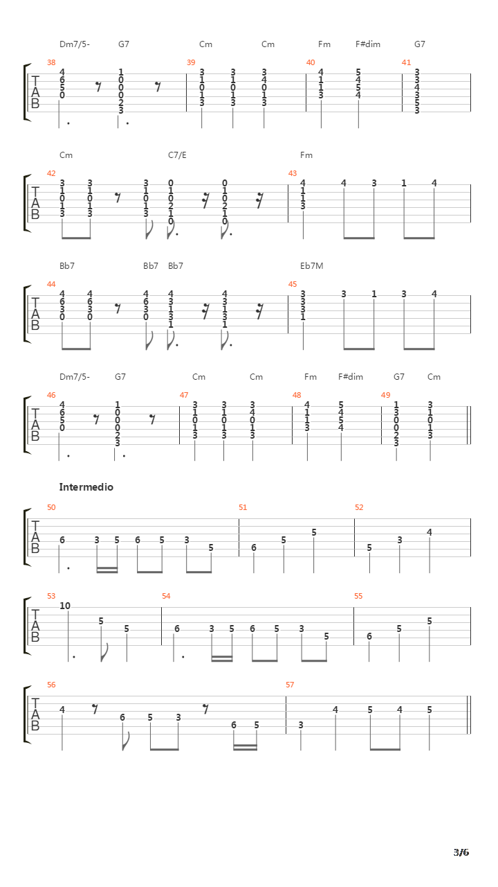 月下の夜想曲(Gekka No Yasoukyoku)吉他谱