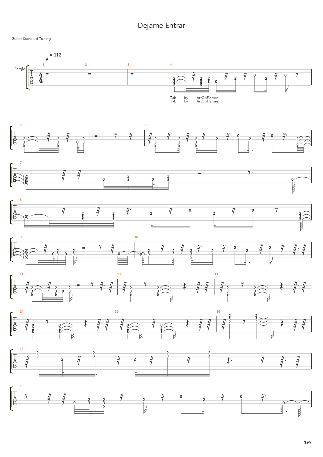 Dejame Entrar吉他谱