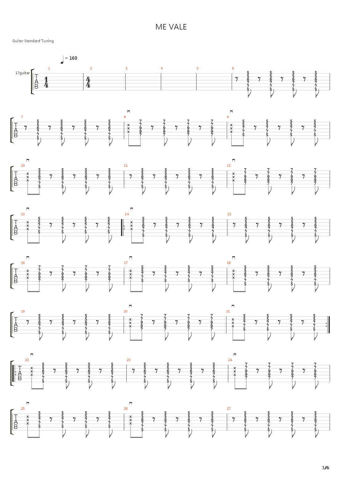 Me Vale吉他谱