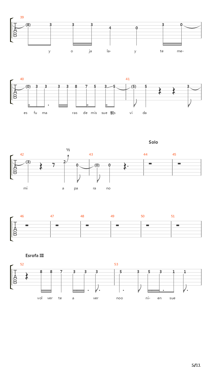 Ojala Pudiera Borrarte吉他谱