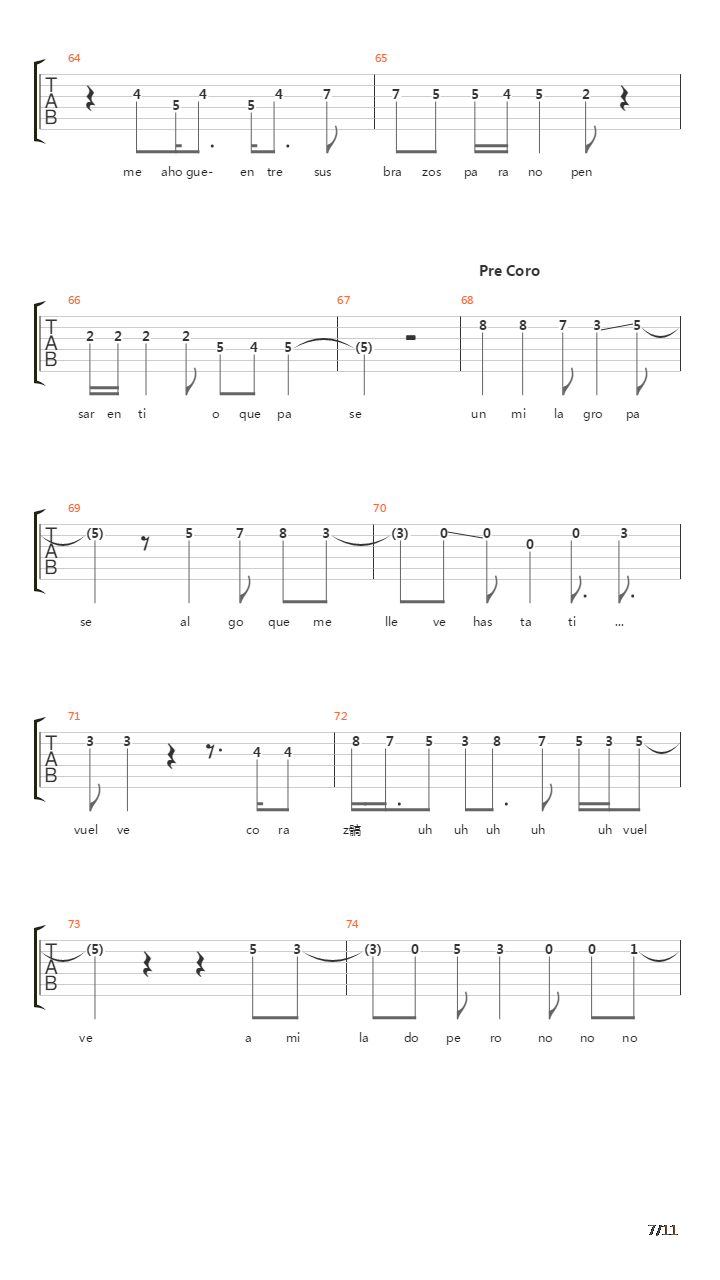 Ojala Pudiera Borrarte吉他谱