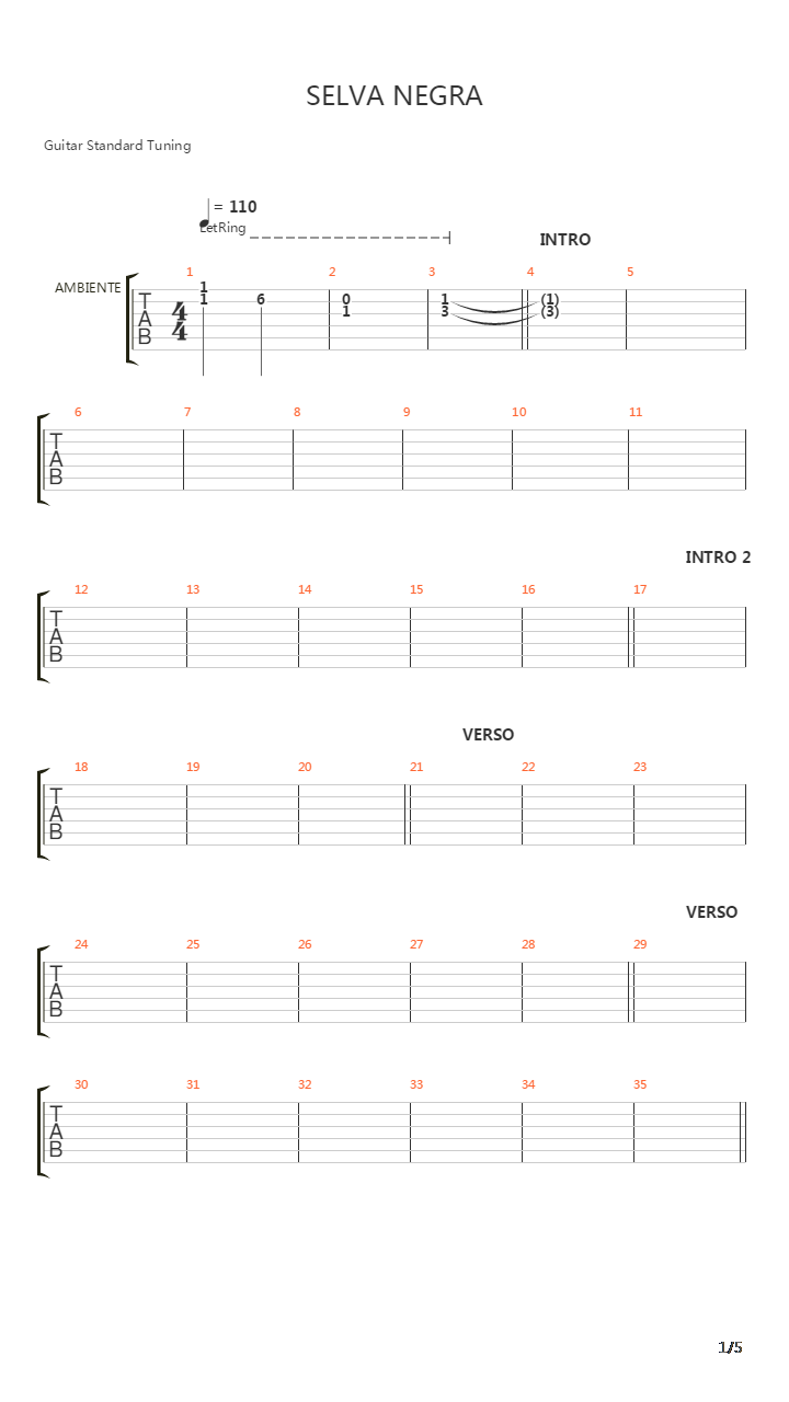 Selva Negra吉他谱
