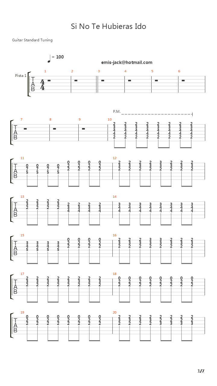 Si No Te Hubieras Ido吉他谱