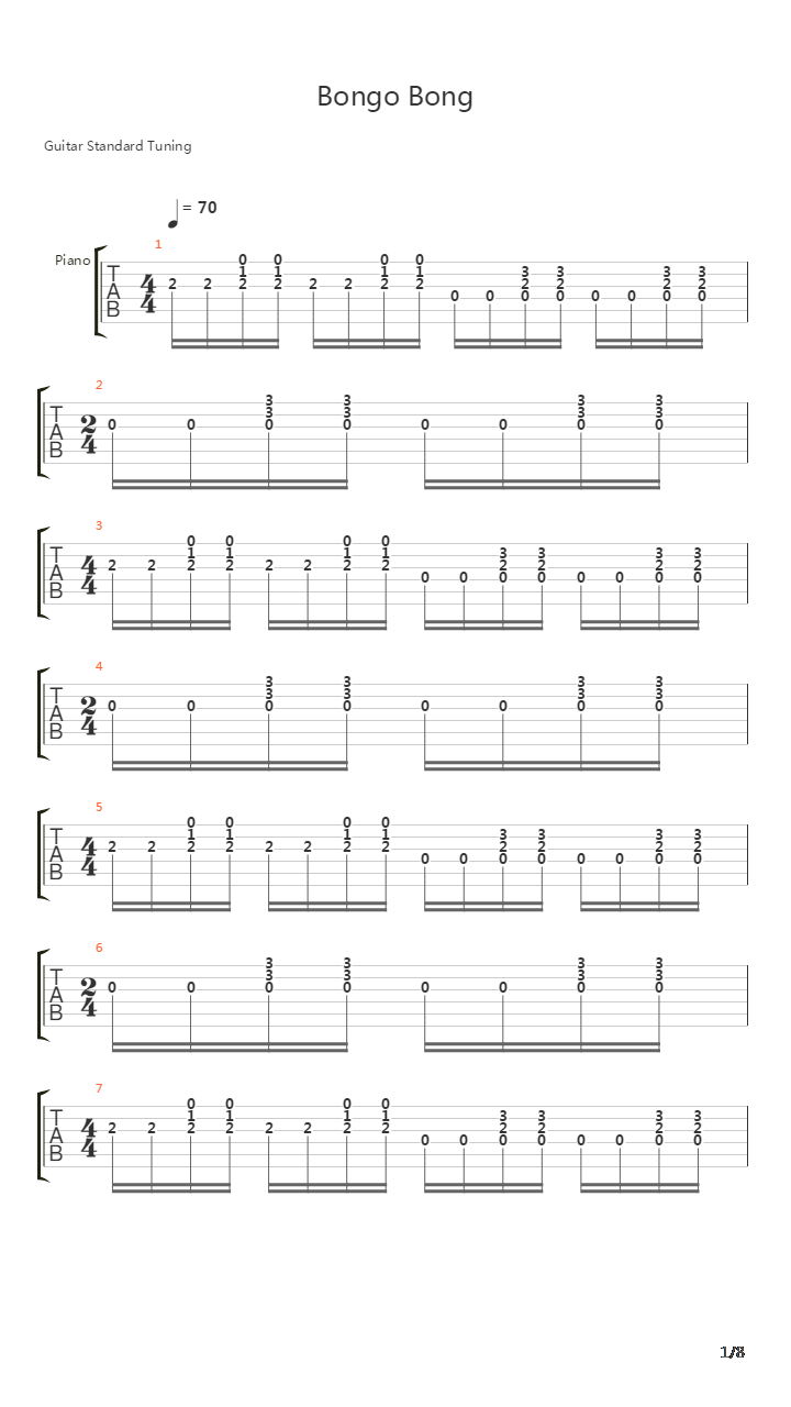 Bongo Bong吉他谱