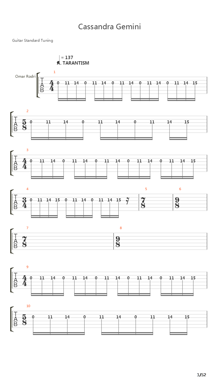 Cassandra Gemini吉他谱