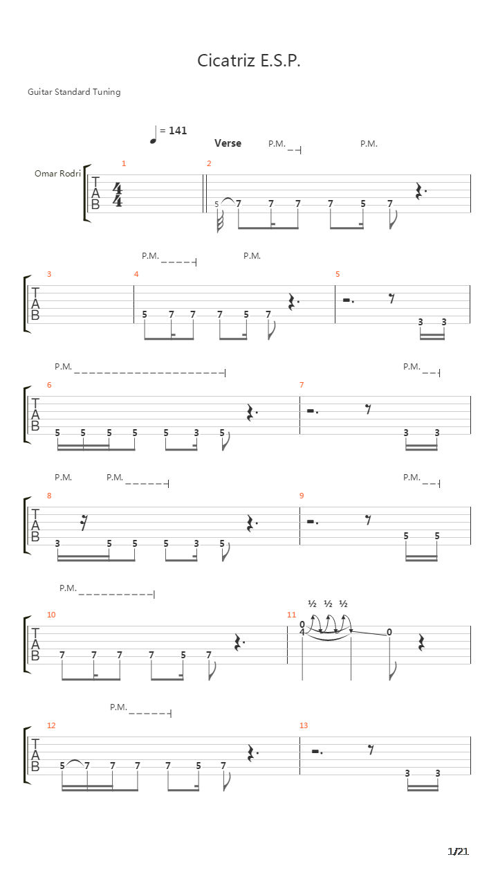 Cicatriz Esp吉他谱